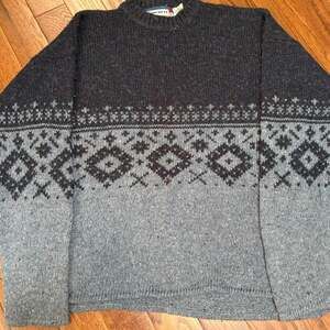 Vintage 80s/90s Concrete Nordic Chunky Knit Sweater Size XL